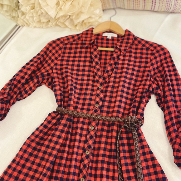 Active USA Dresses & Skirts - 🇺🇸Active USA Red/Navy Plaid Shirt Dress, sz M